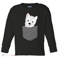Dog In A Pocket Cute Westie Terrier Lover Puppy Toddler Long Sleeve Shirt thumb 0