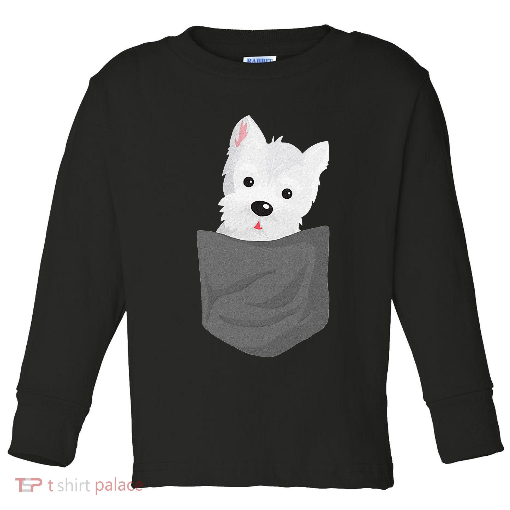 Dog In A Pocket Cute Westie Terrier Lover Puppy Toddler Long Sleeve Shirt