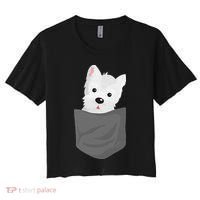 Dog In A Pocket Cute Westie Terrier Lover Puppy Women's Crop Top Tee thumb 0