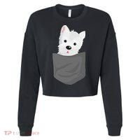 Dog In A Pocket Cute Westie Terrier Lover Puppy Cropped Pullover Crew thumb 0