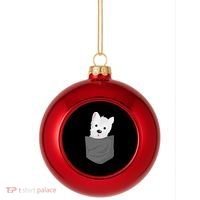 Dog In A Pocket Cute Westie Terrier Lover Puppy Plastic Christmas Ball Ornament thumb 0