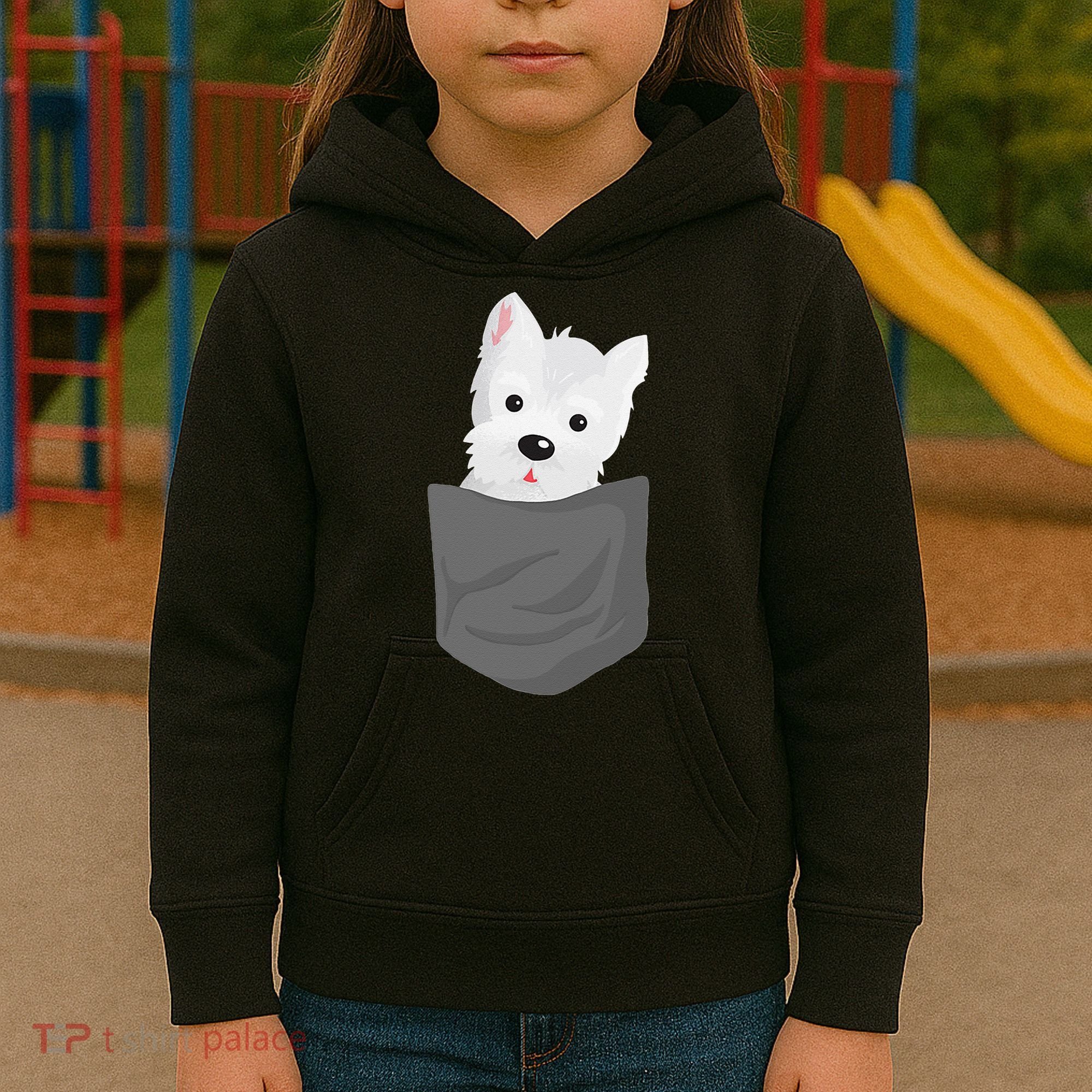 Dog In A Pocket Cute Westie Terrier Lover Puppy Kids Hoodie