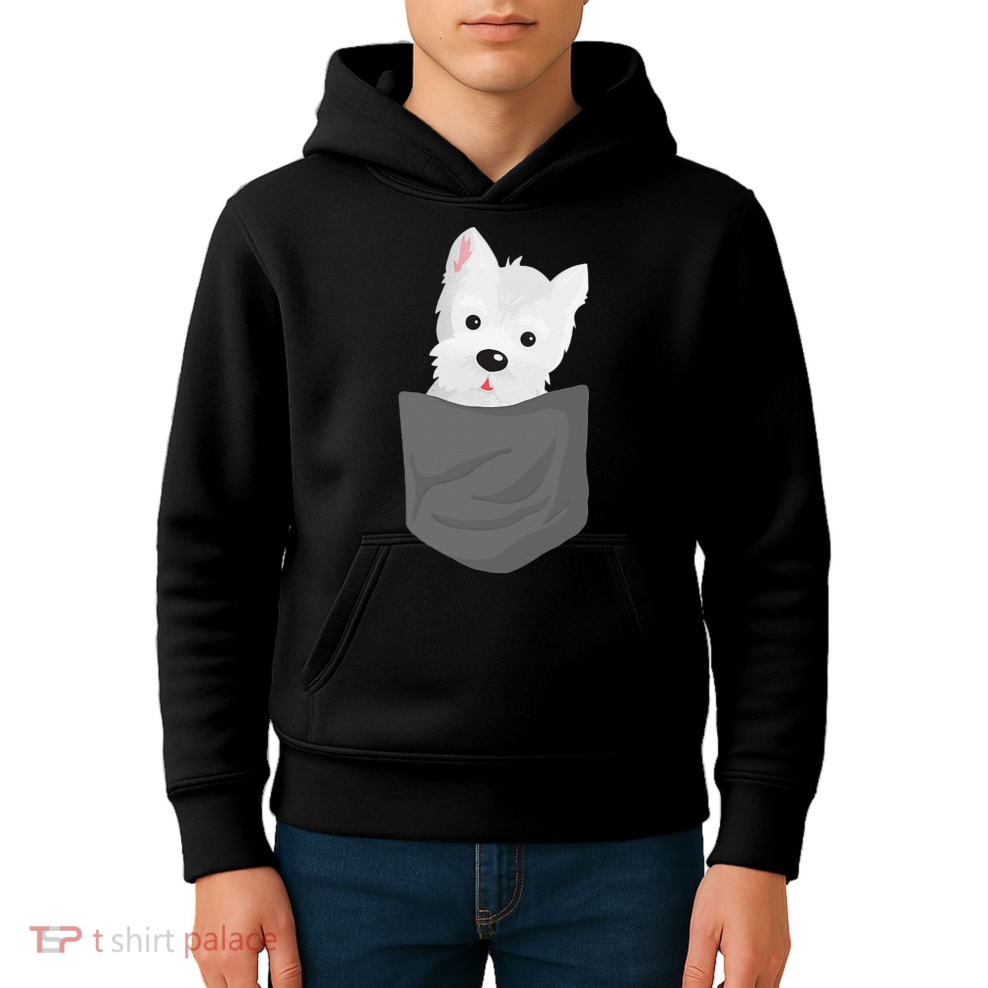 Dog In A Pocket Cute Westie Terrier Lover Puppy Kids Hoodie