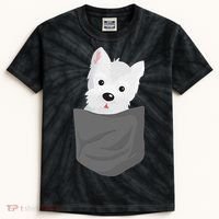 Dog In A Pocket Cute Westie Terrier Lover Puppy Kids Tie-Dye T-Shirt thumb 0