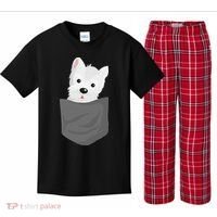 Dog In A Pocket Cute Westie Terrier Lover Puppy Kids Plaid Pajama Set thumb 0