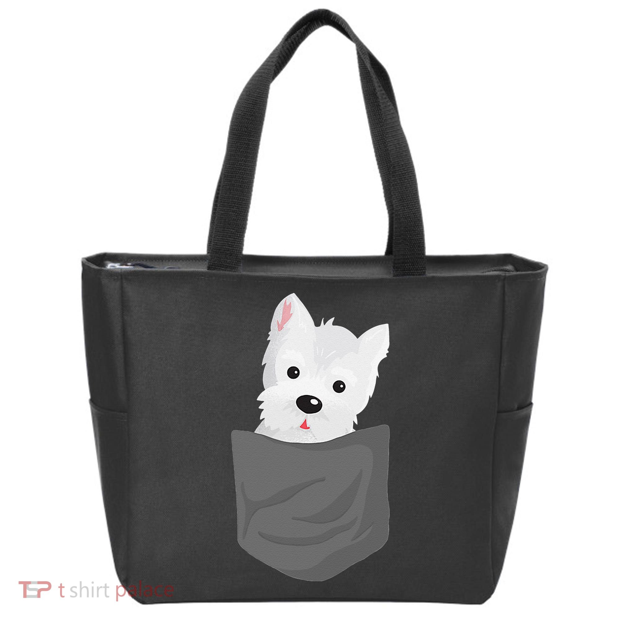 Dog In A Pocket Cute Westie Terrier Lover Puppy Tote Bag