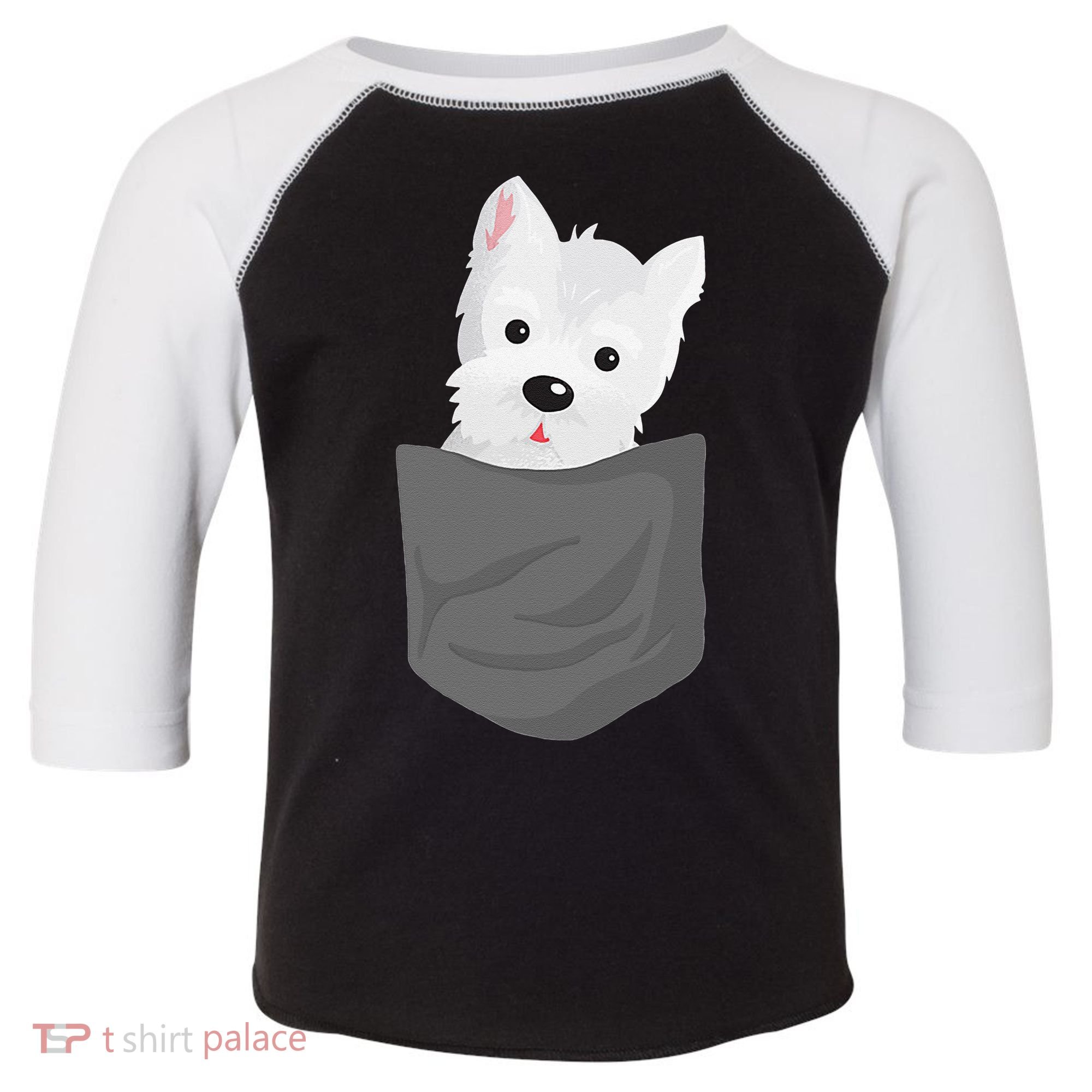 Dog In A Pocket Cute Westie Terrier Lover Puppy Toddler Fine Jersey T-Shirt