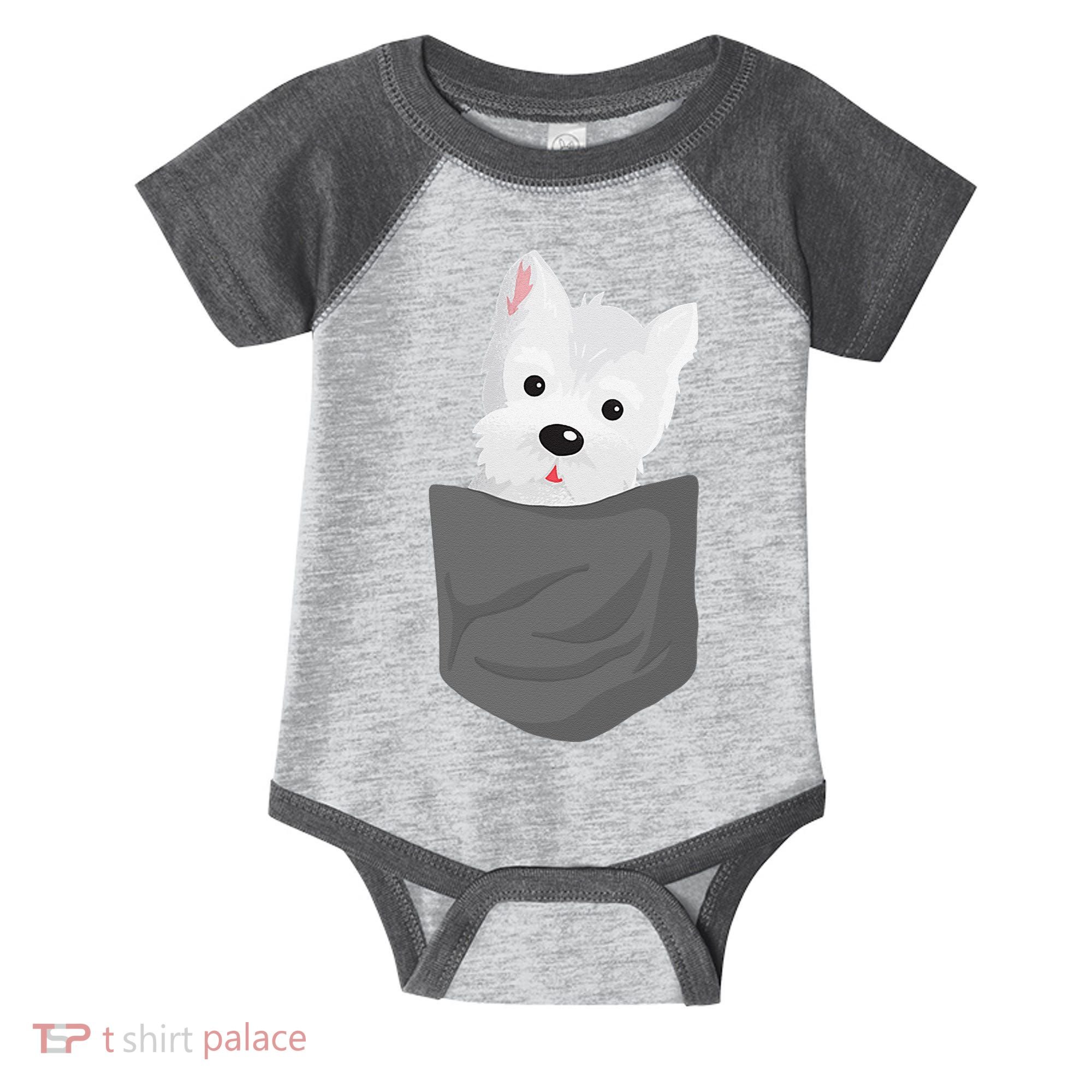 Dog In A Pocket Cute Westie Terrier Lover Puppy Infant Baby Jersey Bodysuit