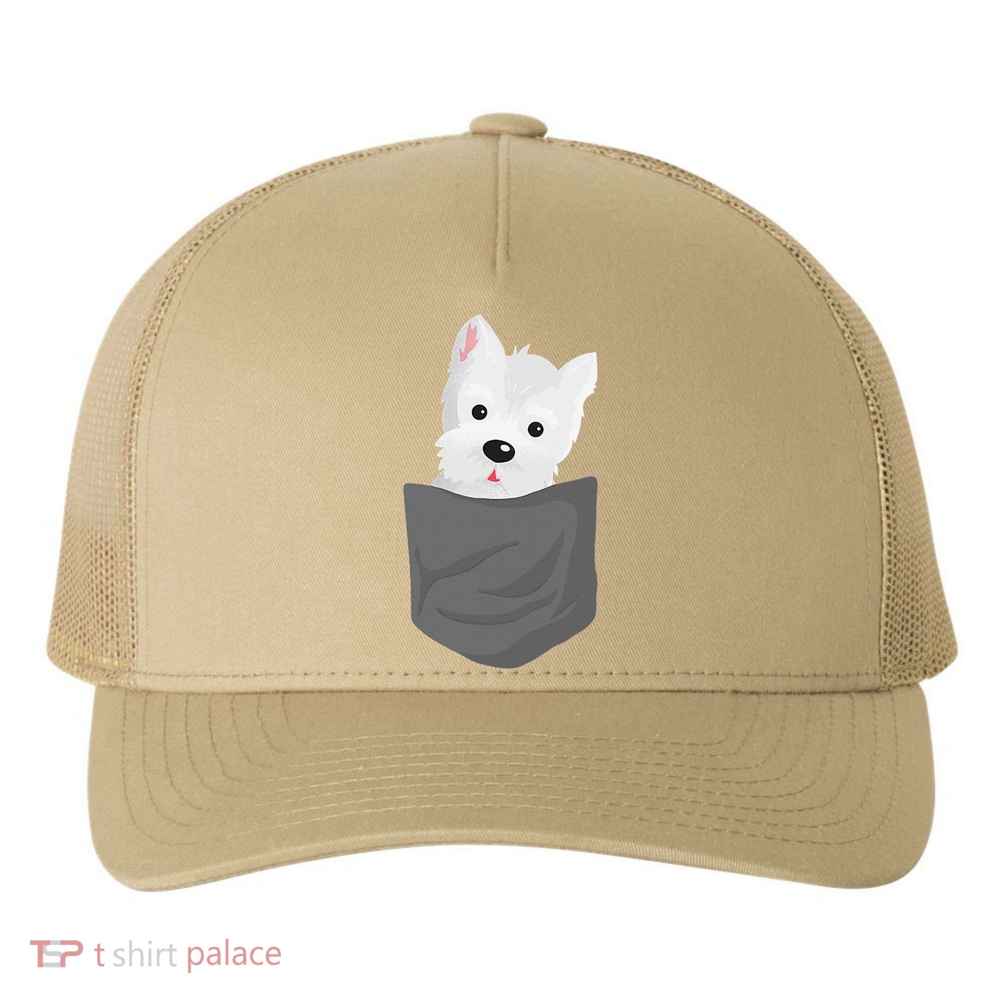 Dog In A Pocket Cute Westie Terrier Lover Puppy Yupoong Adult 5-Panel Trucker Hat