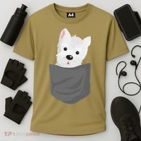 Dog In A Pocket Cute Westie Terrier Lover Puppy Cooling Performance Crew T-Shirt thumb 3