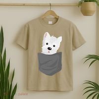 Dog In A Pocket Cute Westie Terrier Lover Puppy T-Shirt thumb 2