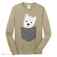 Dog In A Pocket Cute Westie Terrier Lover Puppy Tall Long Sleeve Shirt thumb 0