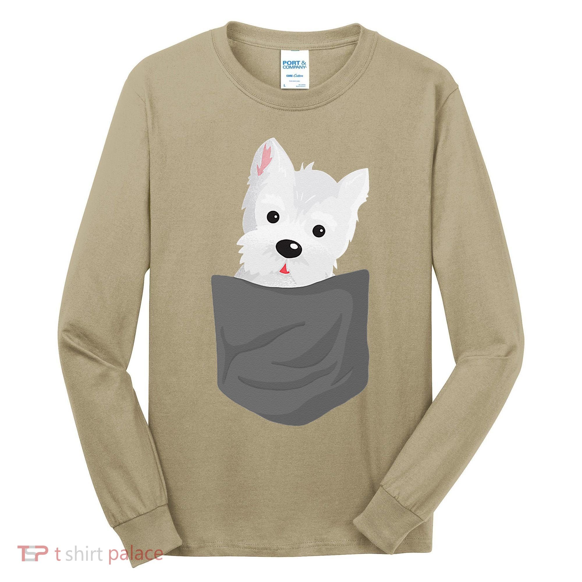 Dog In A Pocket Cute Westie Terrier Lover Puppy Tall Long Sleeve Shirt