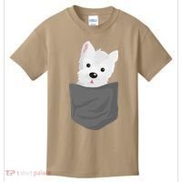 Dog In A Pocket Cute Westie Terrier Lover Puppy Kids T-Shirt thumb 0