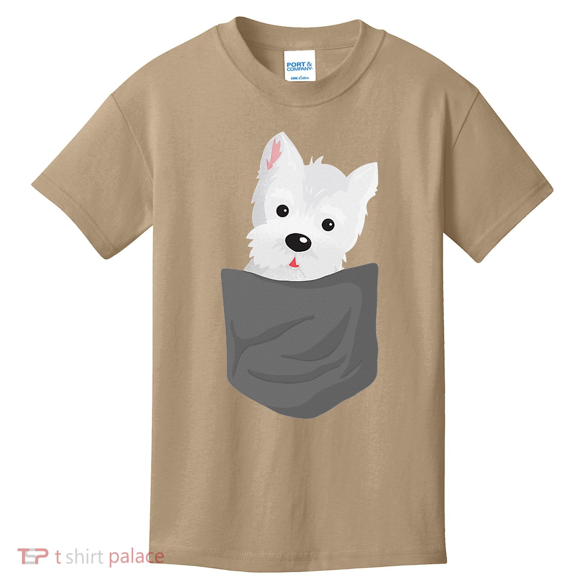 Dog In A Pocket Cute Westie Terrier Lover Puppy Kids T-Shirt