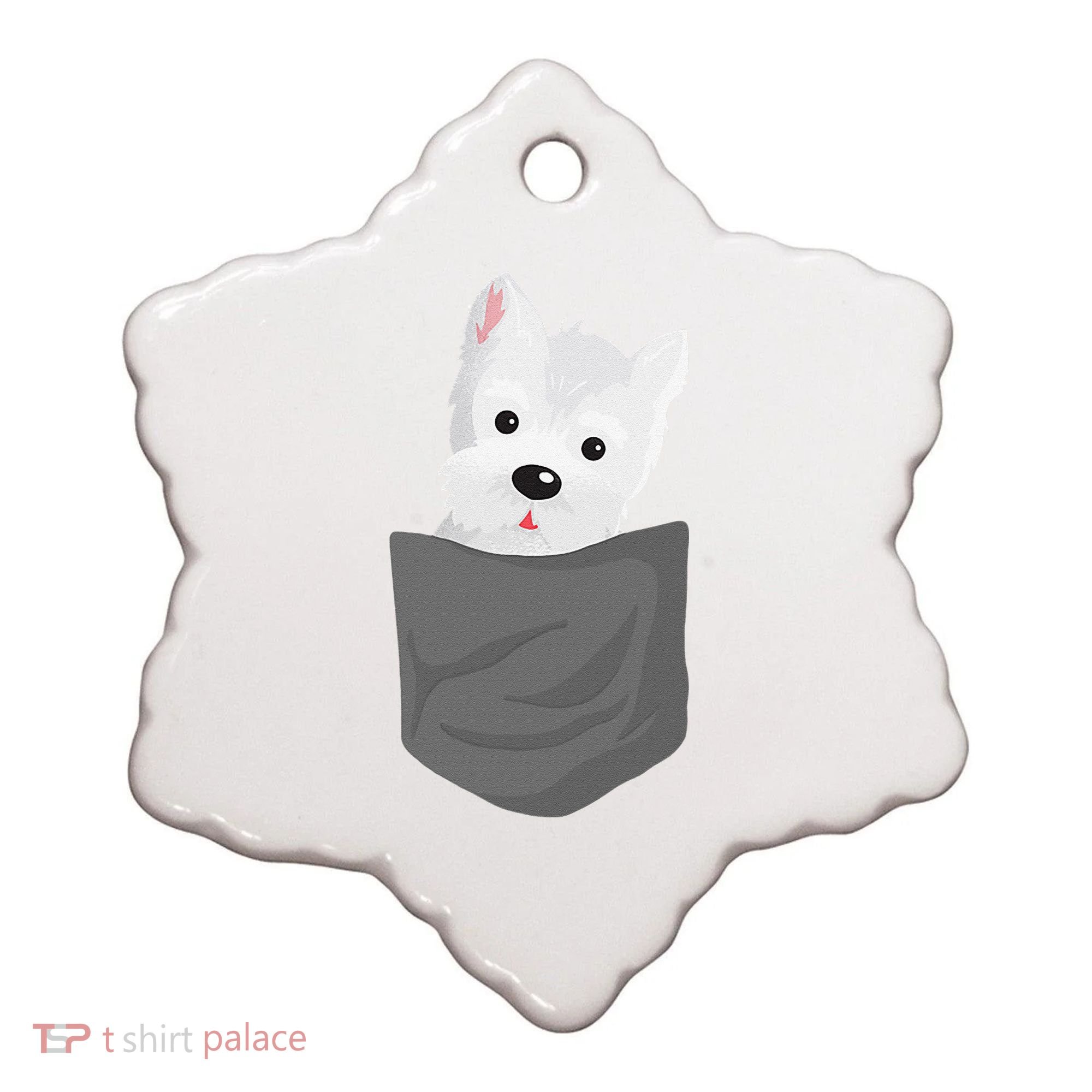 Dog In A Pocket Cute Westie Terrier Lover Puppy Ceramic Ornament