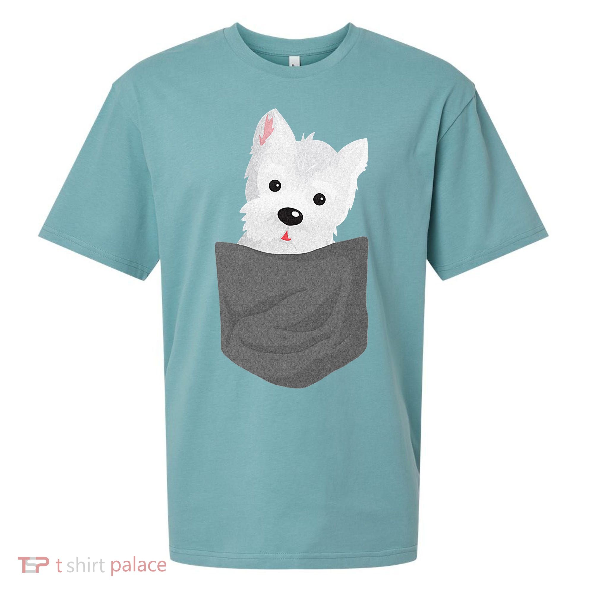 Dog In A Pocket Cute Westie Terrier Lover Puppy Sueded Cloud Jersey T-Shirt