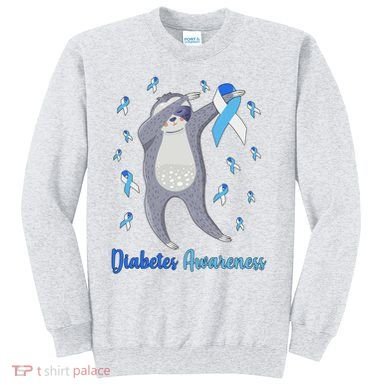 Diabetes Awareness Dabbing Sloth Sweatshirt