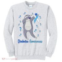 Diabetes Awareness Dabbing Sloth Sweatshirt thumb 0