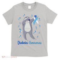 Diabetes Awareness Dabbing Sloth T-Shirt thumb 0