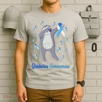 Diabetes Awareness Dabbing Sloth T-Shirt thumb 6
