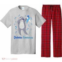 Diabetes Awareness Dabbing Sloth Pajama Set thumb 0