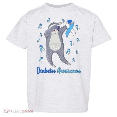 Diabetes Awareness Dabbing Sloth Toddler T-Shirt