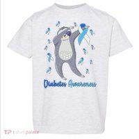 Diabetes Awareness Dabbing Sloth Toddler T-Shirt thumb 0
