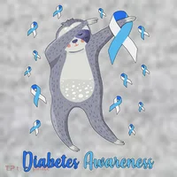 Diabetes Awareness Dabbing Sloth Toddler T-Shirt thumb 2