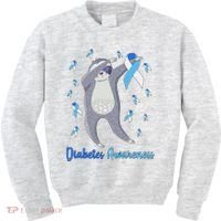 Diabetes Awareness Dabbing Sloth Kids Sweatshirt thumb 0