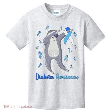 Diabetes Awareness Dabbing Sloth Kids T-Shirt