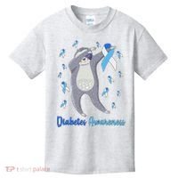 Diabetes Awareness Dabbing Sloth Kids T-Shirt thumb 0