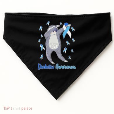 Diabetes Awareness Dabbing Sloth USA-Made Doggie Bandana