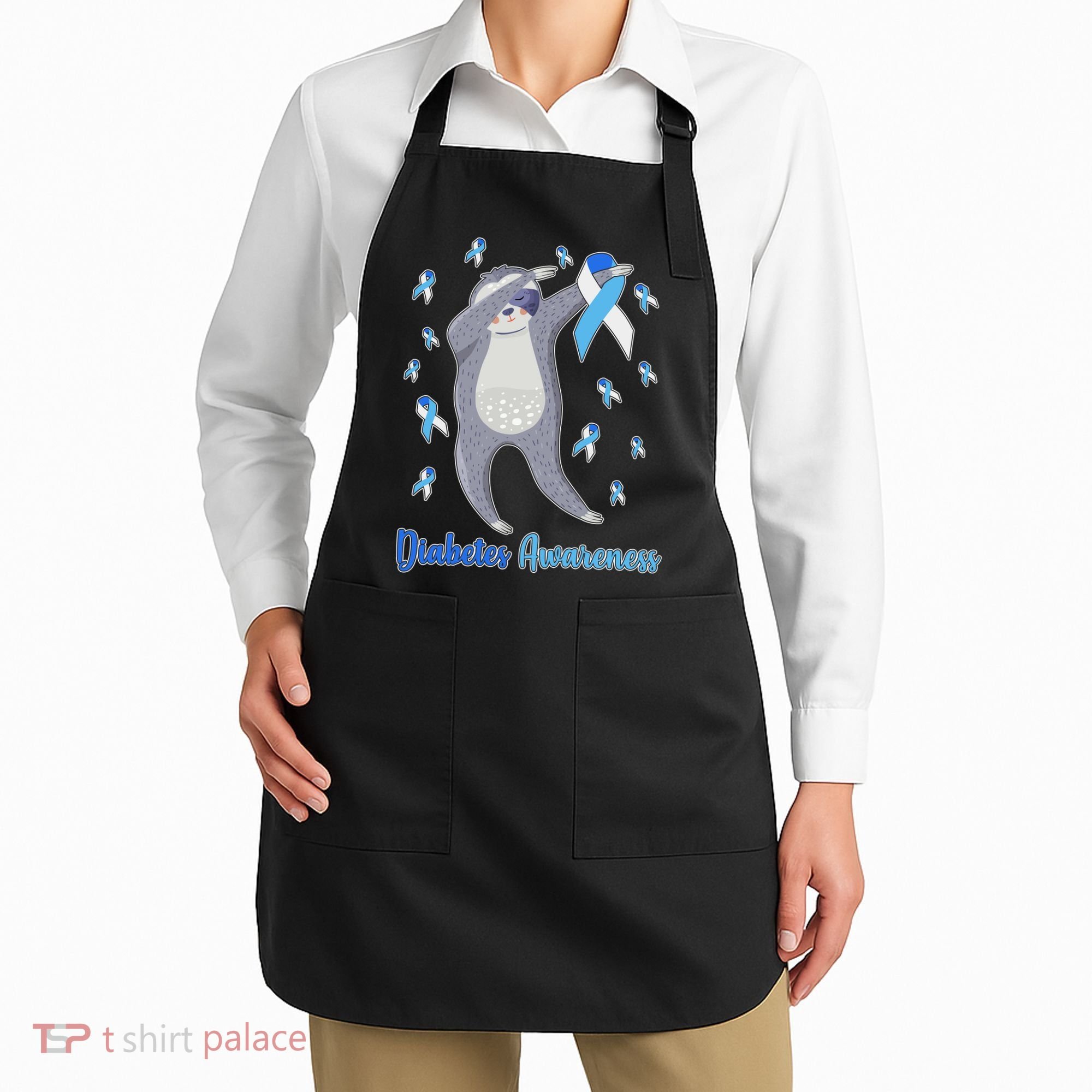 Diabetes Awareness Dabbing Sloth Apron