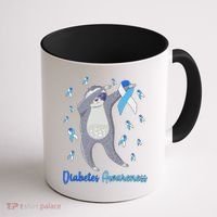 Diabetes Awareness Dabbing Sloth Coffee Mug thumb 1