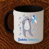 Diabetes Awareness Dabbing Sloth Coffee Mug thumb 2