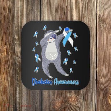 Diabetes Awareness Dabbing Sloth Coaster