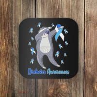 Diabetes Awareness Dabbing Sloth Coaster thumb 0