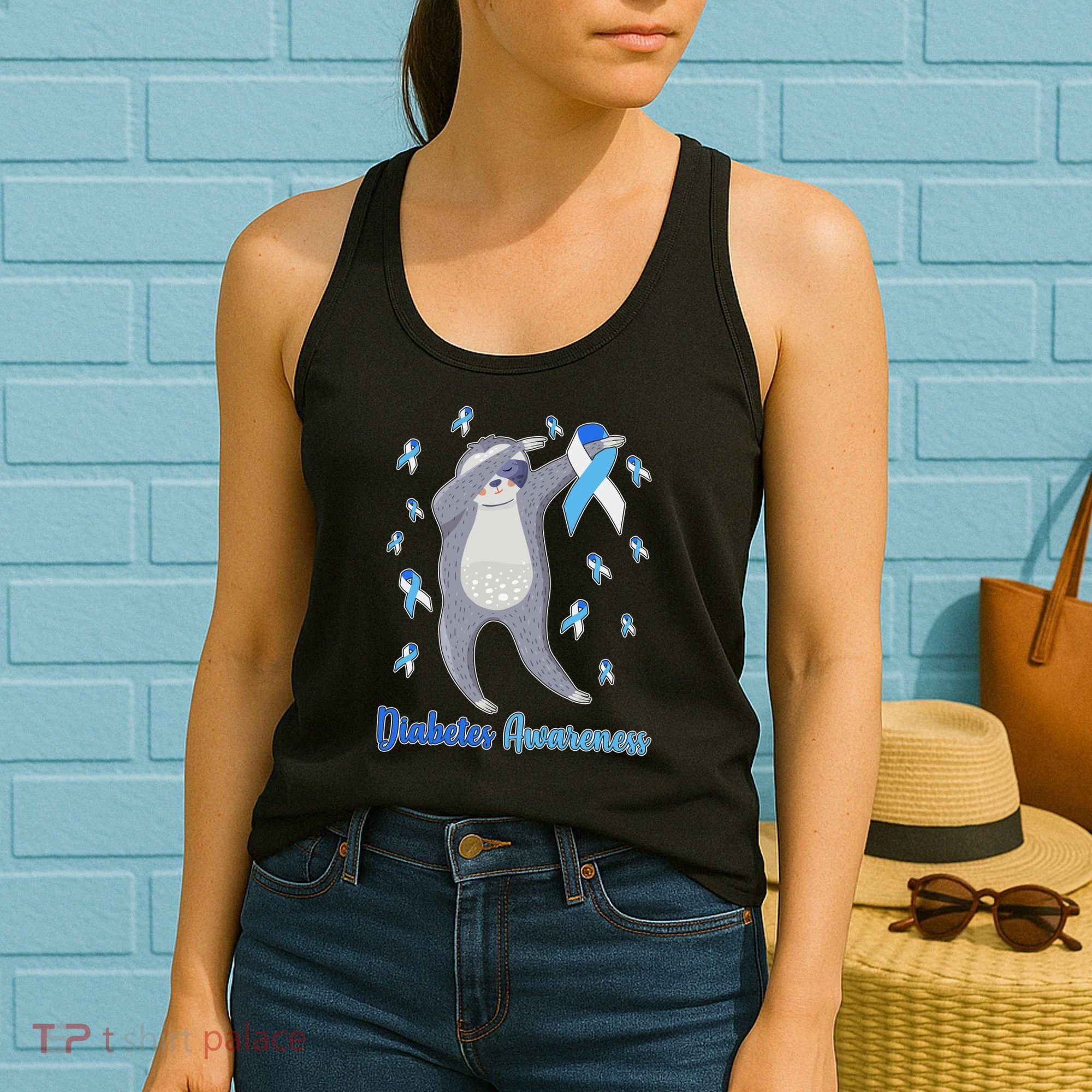 Diabetes Awareness Dabbing Sloth Women's Tank Top