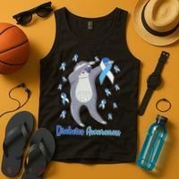 Diabetes Awareness Dabbing Sloth Tank Top thumb 4