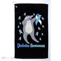 Diabetes Awareness Dabbing Sloth Golf Towel thumb 0
