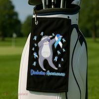 Diabetes Awareness Dabbing Sloth Golf Towel thumb 2