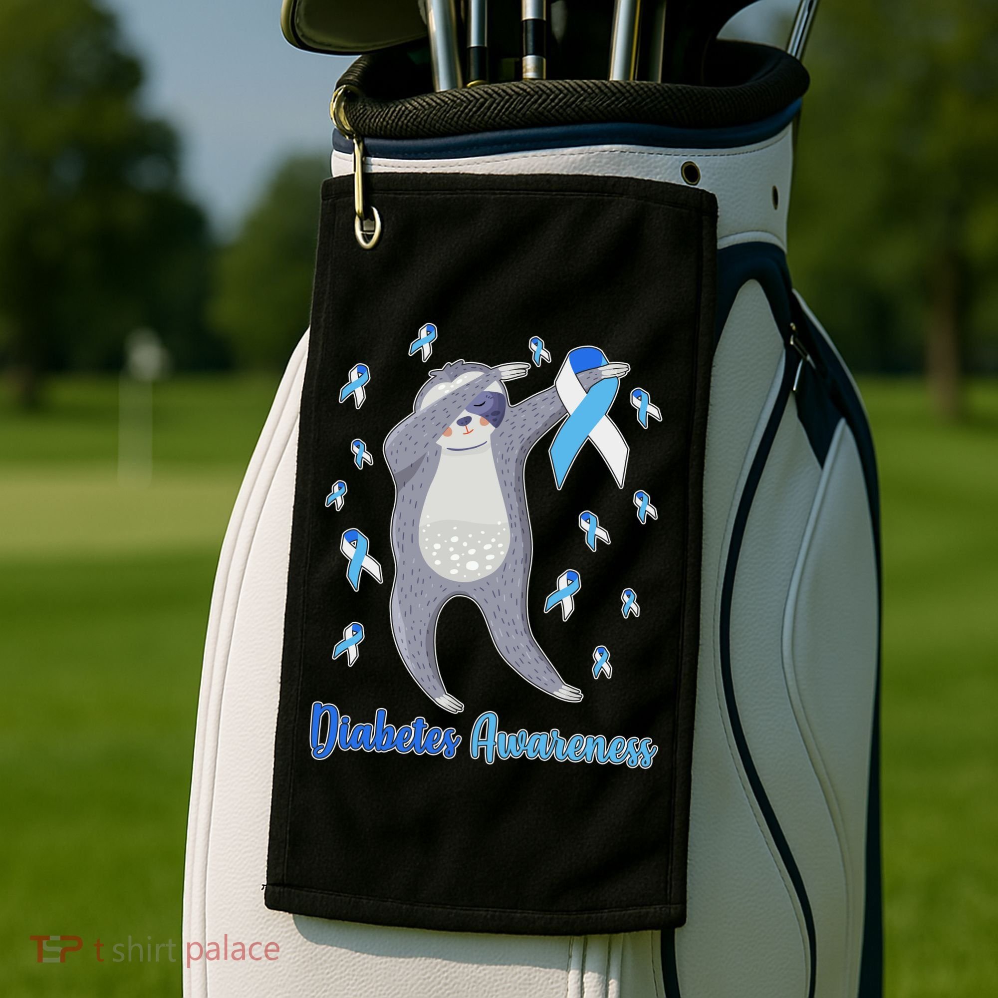 Diabetes Awareness Dabbing Sloth Golf Towel