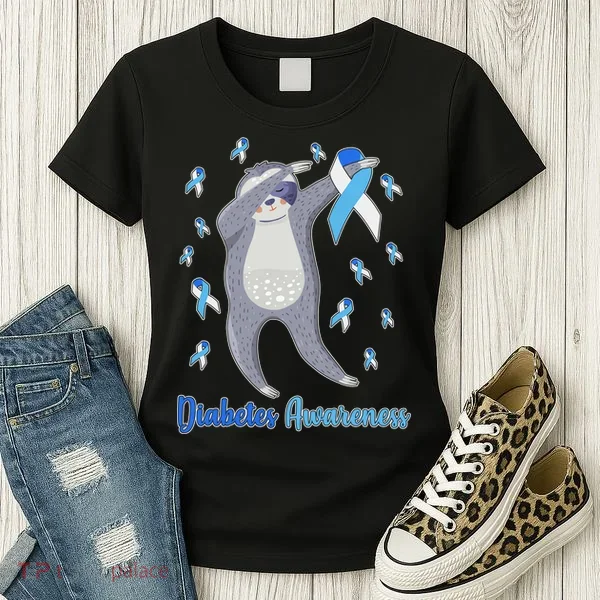 Diabetes Awareness Dabbing Sloth Women's T-Shirt