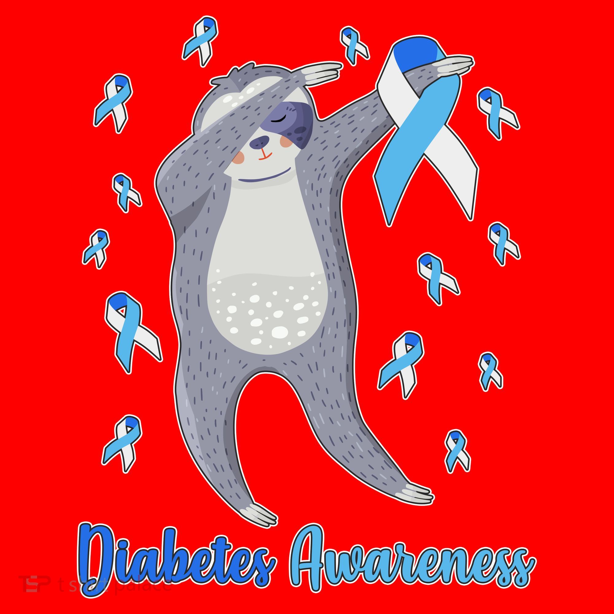 Diabetes Awareness Dabbing Sloth Santa Hat