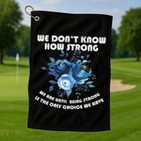 Diabetes Awareness Florial Golf Towel thumb 1