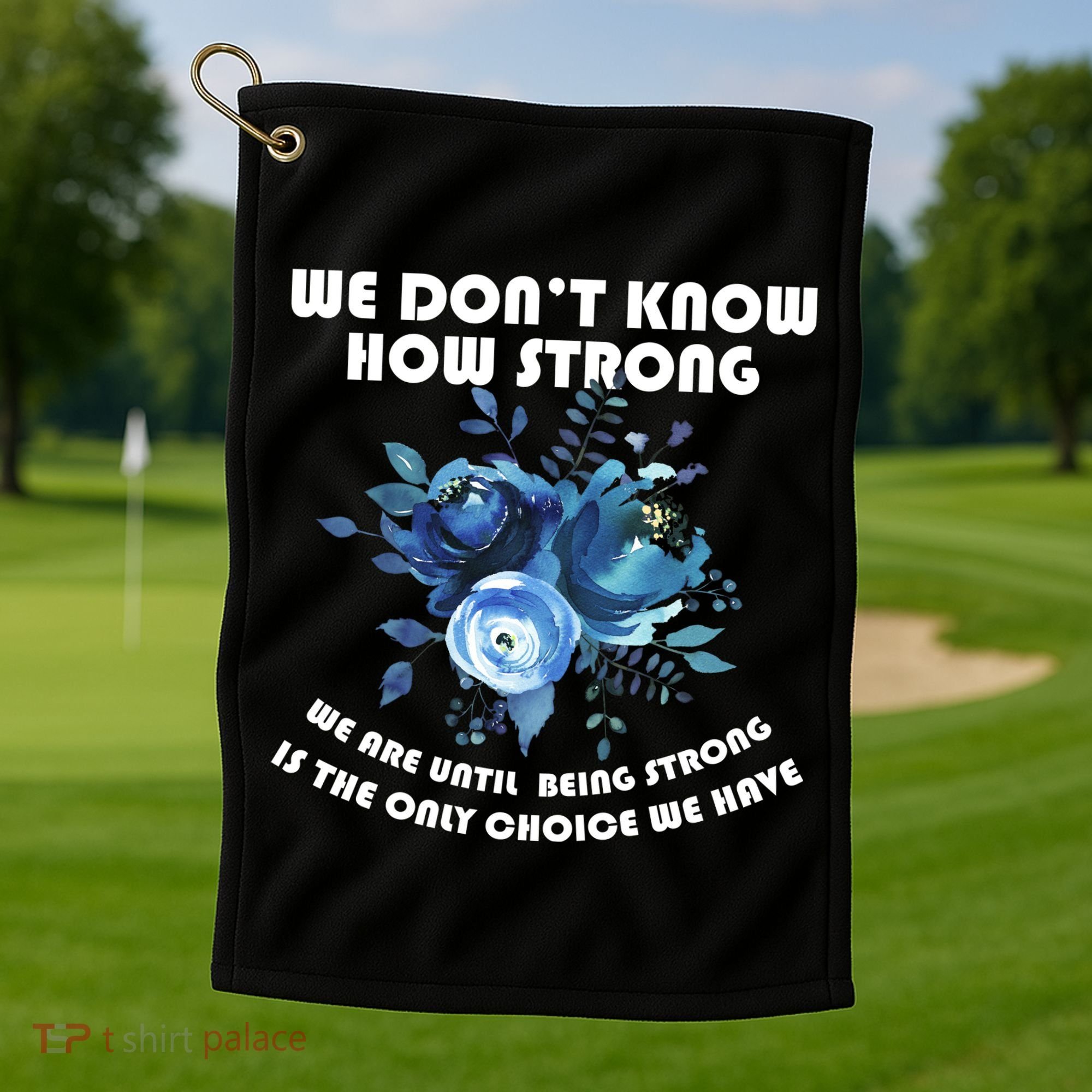 Diabetes Awareness Florial Golf Towel