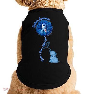 Diabetes Awareness Flower Elephant Doggie Tank