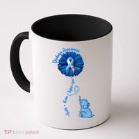 Diabetes Awareness Flower Elephant Coffee Mug thumb 0