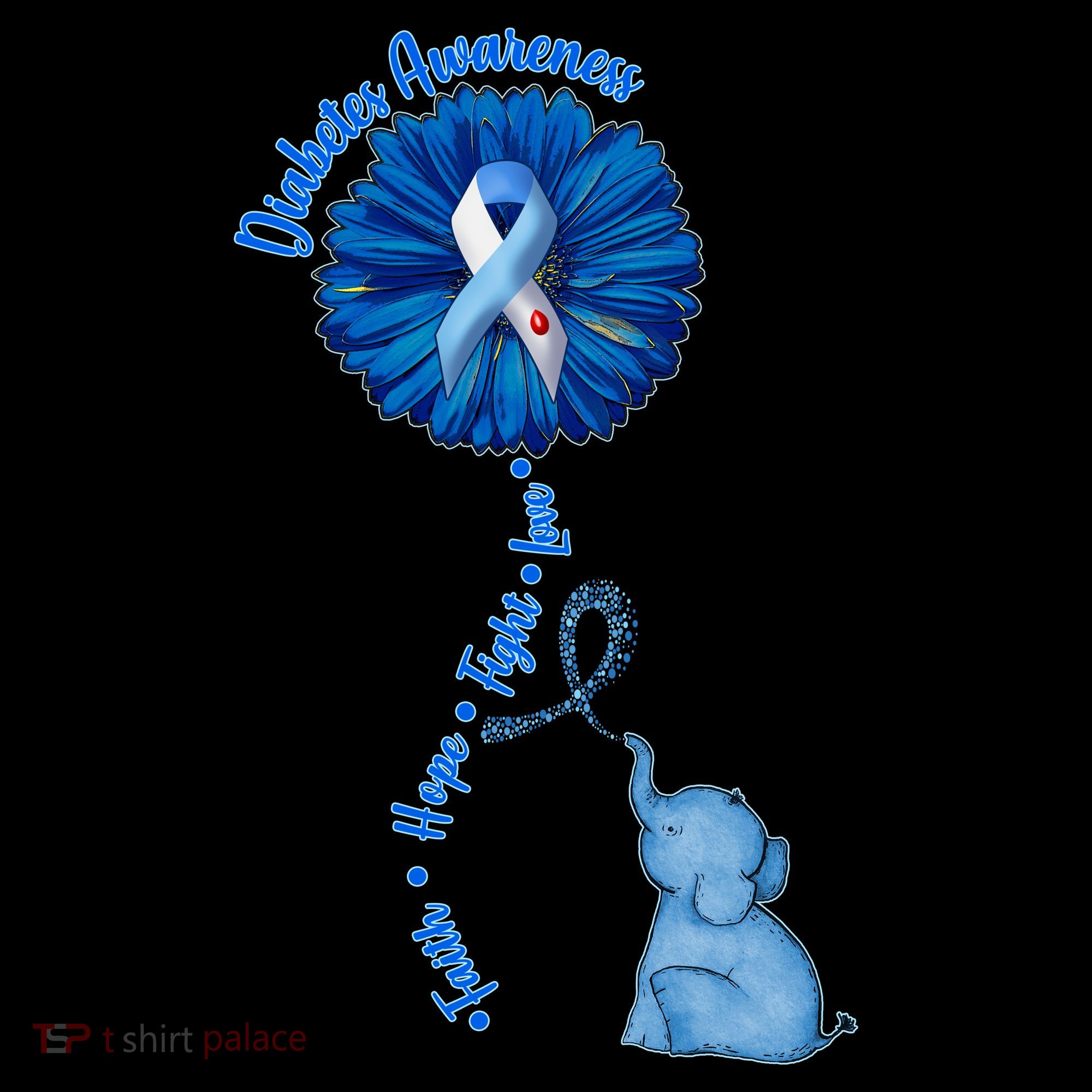 Diabetes Awareness Flower Elephant Coffee Mug